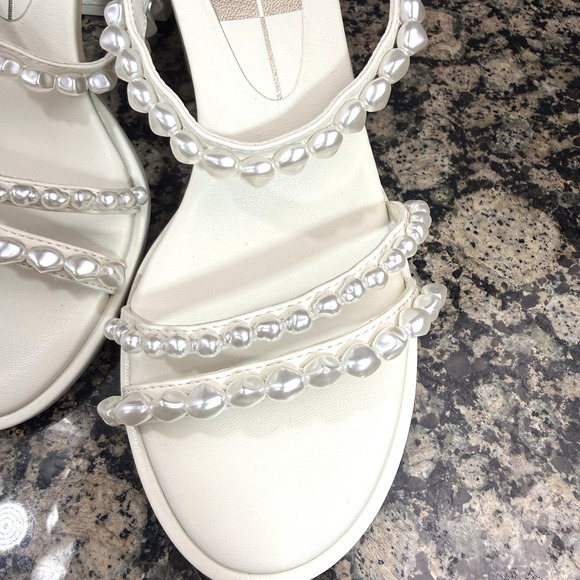 Dolce Vita Tinker Pearl Embellished Dress Sandals Size 8.5 - Picture 11 of 13